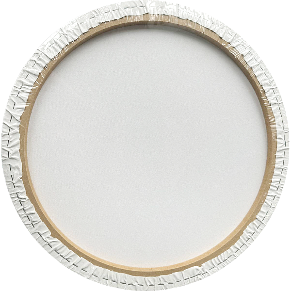 Холст на подрамнике круглый D - 50 см грунтованный 100% хлопок 280 г/м², мелкое зерно, цвет белый, "deVENTE. ARTISTIC STUDIO" термоусадочная пленка