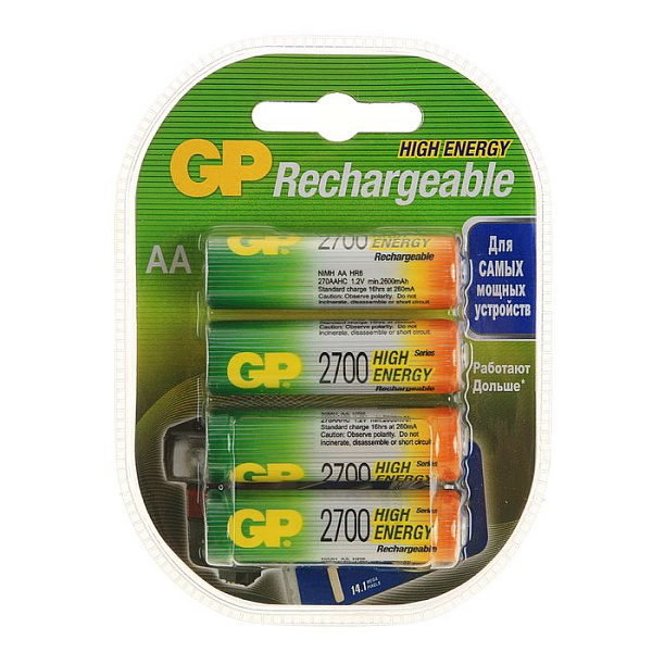 Аккумулятор АА GP 2700mAh, 2 шт., цена за блистер  