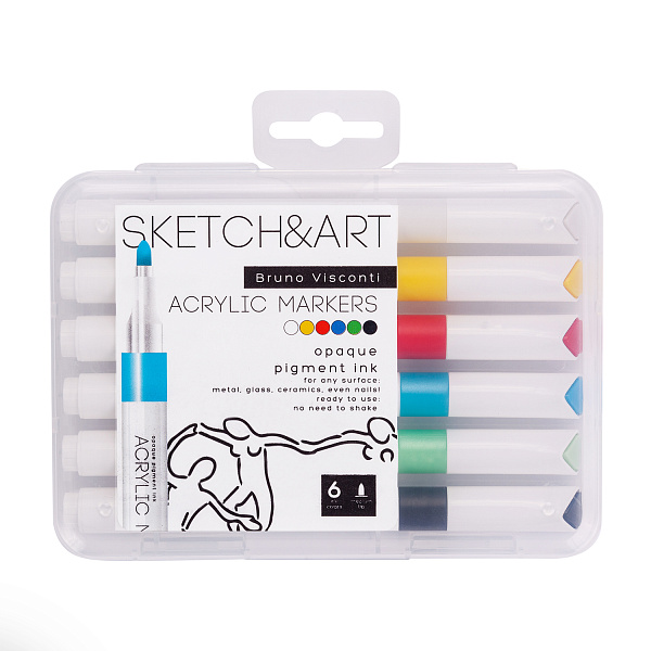 Набор маркеров акриловых  6 цв. "SKETCH&ART" 