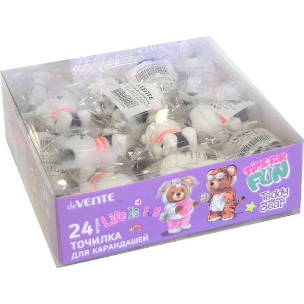 Точилка 1 отв. "deVENTE. Teddy Bear" 28x37x50 мм, 1 отверстие, пластиковая с покрытием Soft 