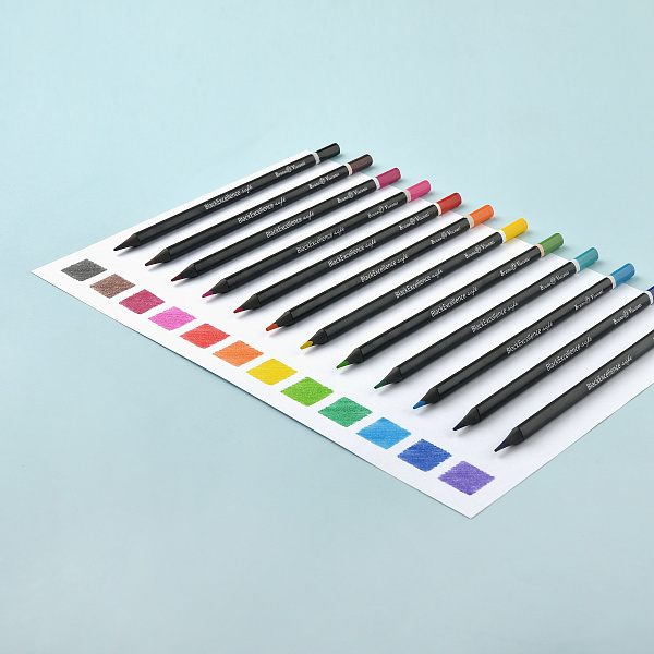 КАРАНДАШИ ЦВЕТНЫЕ ПЛАСТИКОВЫЕ  "Black Excellence" С ТОЧИЛКОЙ, 12 ЦВЕТОВ, 4 ВИДА (10702070/190723/3294953,КИТАЙ)