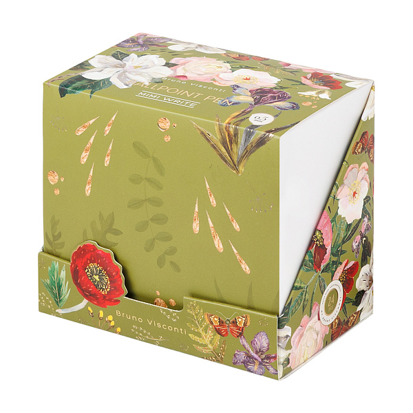 Ручка шариковая 0,5 мм "MIMIWRITE. FLORA. BLOOM FLOWERS" СИНЯЯ