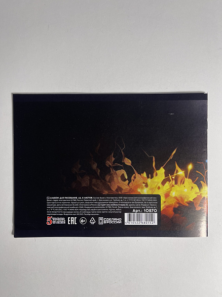 Альбом для рисования А4, 8 листов, на скрепке, обложка мелованная бумага 120г/м, блок офсет 100г/м