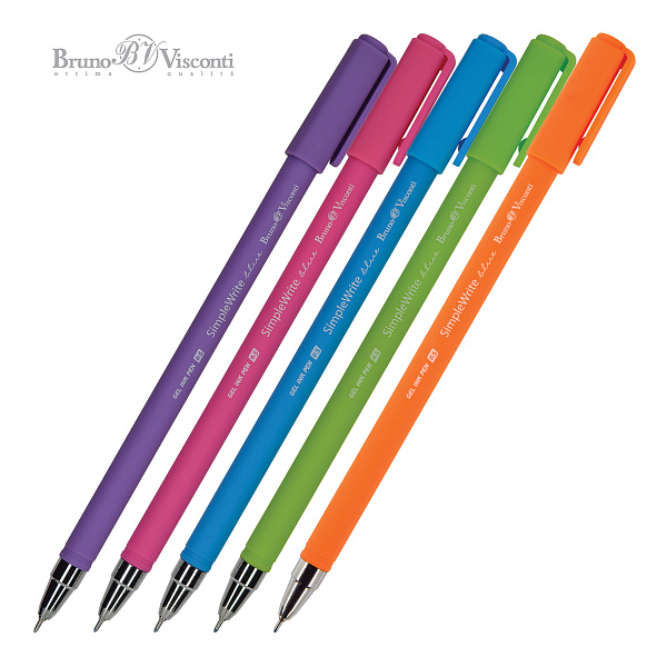Ручка гелевая 0,5 мм SimpleWrite SPECIAL, ЧЕРНАЯ (5 цв.корпуса)