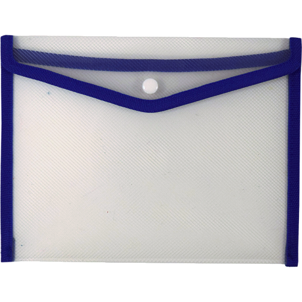 Папка-конверт на кнопке "deVENTE" A5+ (235x180 мм) ПВХ 150 мкм, с пластиковой кнопкой, репсовая лента ассорти 3 цвета