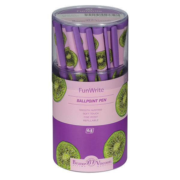 Ручка шариковая 0,5 мм "FunWrite. Fresh & fruity. Киви" СИНЯЯ