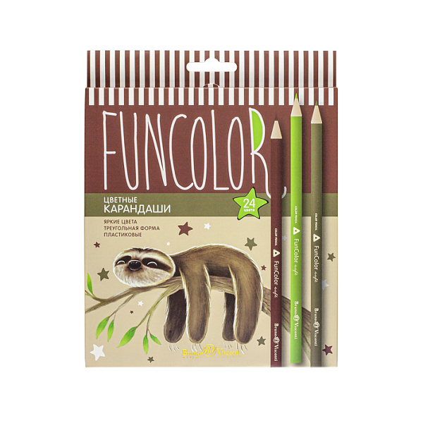 Карандаши 24 цв. "FUNCOLOR" пластиковые