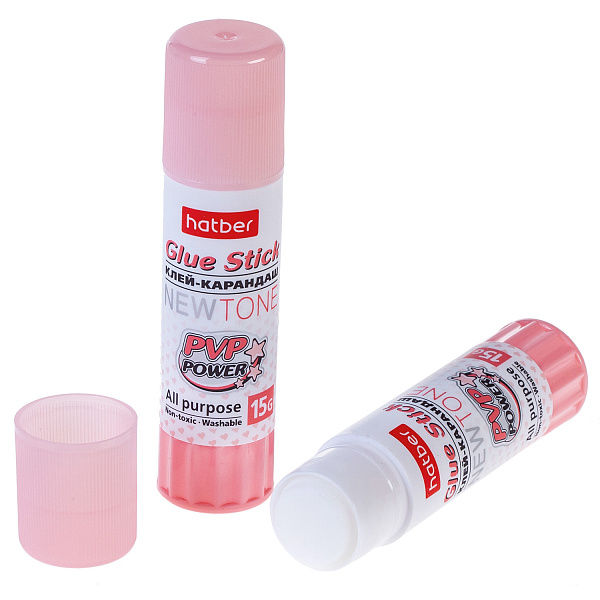 Клей-карандаш  15 г Hatber -NEWtone- в картонной Дисплей-витрине