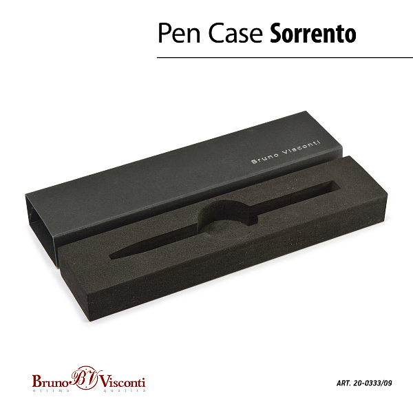 Ручка "SORRENTO" в подарочном футляре, 1.0 ММ, СИНЯЯ (корпус синий, футляр черный) 