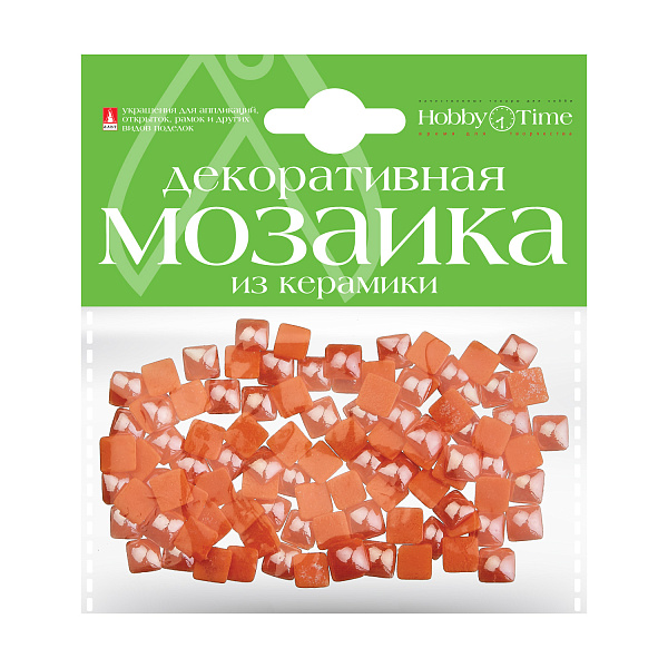 Мозаика декоративная из керамики 8х8 мм,100 шт., ОРАНЖЕВЫЙ
