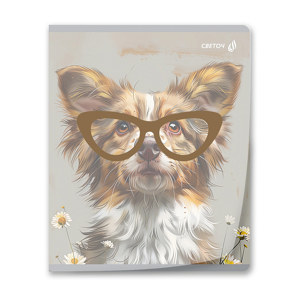 Тетрадь 96 л. кл. "Наблюдаю за тобой" пластик. обложкой 180 мкм., с трафарет.печатью, цвет.запечат.титул лист A5 на скобе 65 г/кв.м , белизна 100 %. 01105 "Светоч"