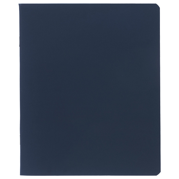 Тетрадь 48 листов в клетку "СОЛО- Сапфир" 60-65г/кв.м на скобе Обл. мел.картон ламинация СОФТ ТАЧ темно-синий запечатанный тит.лист скругл.углы