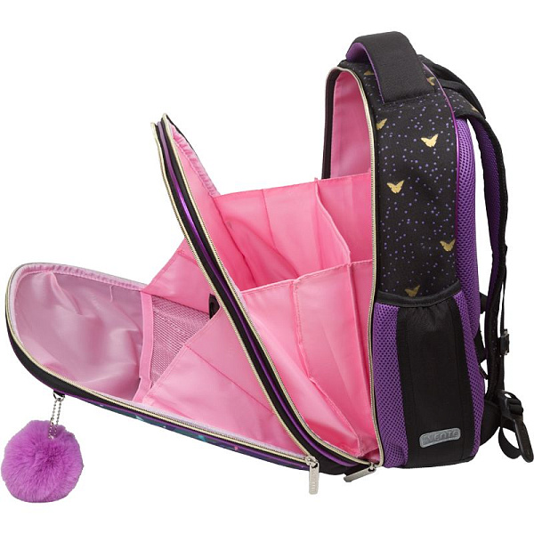 Рюкзак школьный "deVENTE. Choice Lite. Beautiful Cat" жесткий 38x29x17 см (17 л) вес 800 г, 1 отделение на молнии с разделителями для учебников, 1 отделение с органайзером, 2 боковых кармана сеткой на резинке, эргономичная формоустойчивая вентилируем