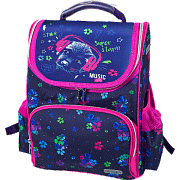 Ранец "Attomex. Lite. Music Dog" школьный жесткий 34x27x20 см, вес 900 г, 1 отделение на молнии с карманом для учебников, 1 передний карман на молнии и 2 боковых, эргономичная вентилируемая спинка и уплотненные лямки, дно из фактурной резины, светоот