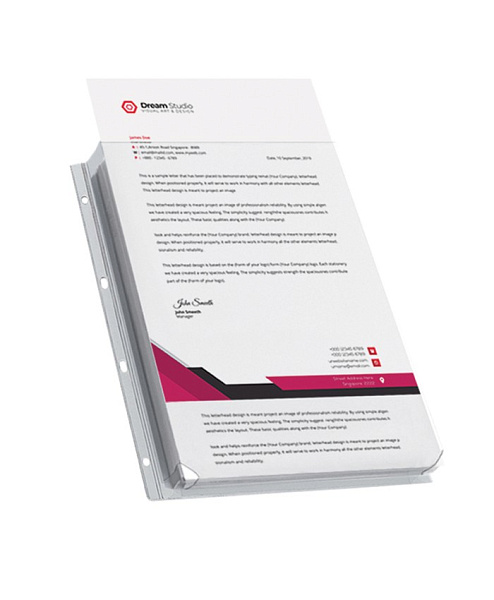 Папка-вкладыш А4 180 мкм 5 шт. с расширением, до 250 л., прозр., 4 отв, 243*307,  ДПС