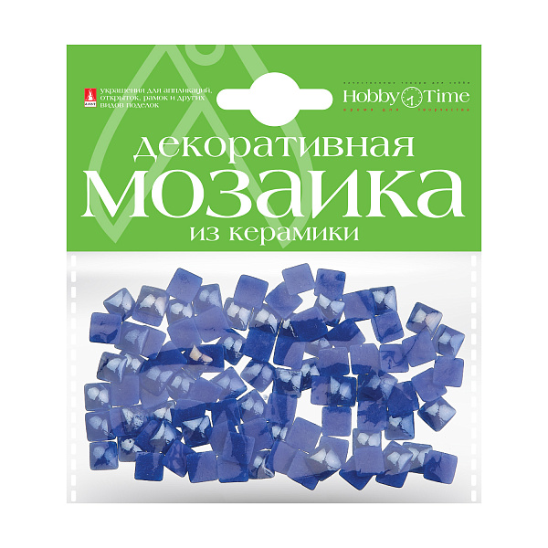 Мозаика декоративная из керамики 8х8 мм,100 шт., СИНИЙ