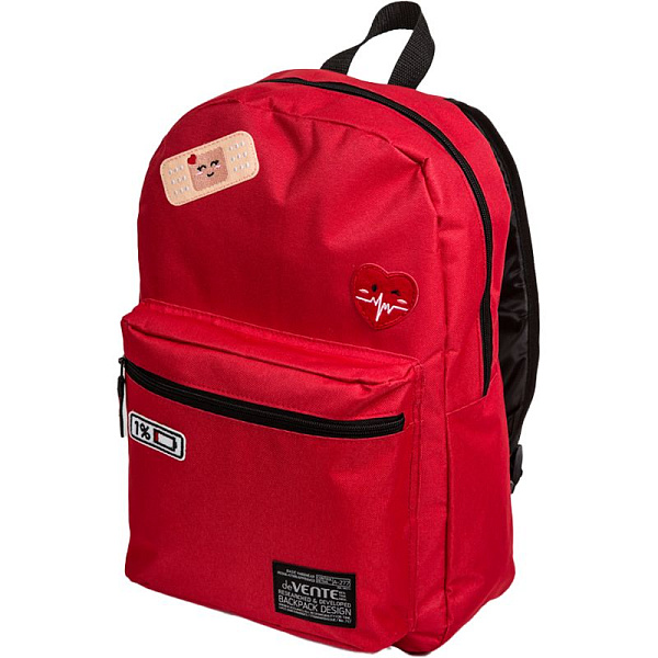 Рюкзак подростковый "deVENTE. Pulls"красный 40x29x17 см,250 г, 1 отделение на молнии, 1 передний карман, вышивка, 