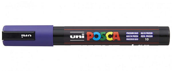 Маркер акрил. POSCA PC-5M берлинская лазурь, 1.8 - 2.5мм, пулевидныйнаконечник