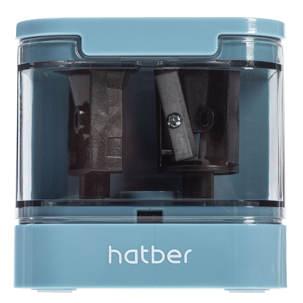 Точилка электрическая Hatber ART-STEP с 2-мя отверстиям, с запасным лезвием в прозрачном ПВХ-боксе