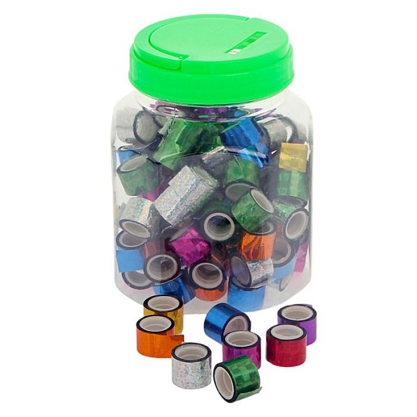 Клейкая лента голографическая 12мм*2м INDEX МИКС (спайка 90шт)