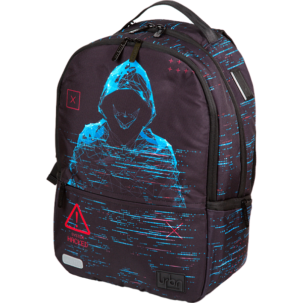 Рюкзак "deVENTE. Label. Hacker" подростковый 39x30x17 см (19 л) вес 750 г, эргономичная вентилируемая спинка и широкие вентилируемые S-образные регулируемые лямки, 2 отделения на молнии, уплотненные отделения для ноутбука до 15дюймов и книг, 1 передн