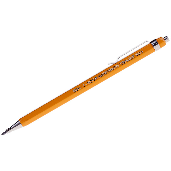 Карандаш цанговый 2 мм Koh-I-Noor "Versatil" желтый корпус, металл. клип, длина корпуса 142 мм