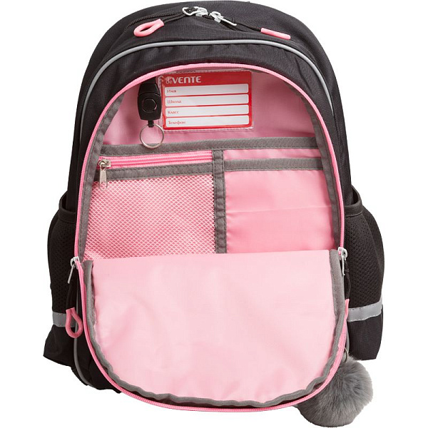 Рюкзак "deVENTE. Lifestyle. Pedro Raccoon" школьный 37x28x16 см (16 л) 500 г, плотный износостойкий полиэстер с водоотталкивающей пропиткой и rip-stop, 2 отделения на молнии, одно с уплотненным отделением для ноутбука до 15 дюймов и книг и карманом д