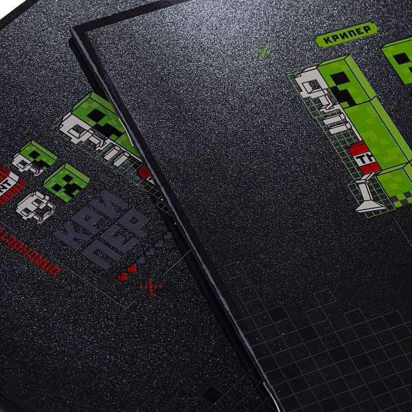 Тетрадь 24 листа в клетку "Pixel Boom" 60-65г/кв.м на скобе  выб лак 5 диз.в блоке скругл.углы 