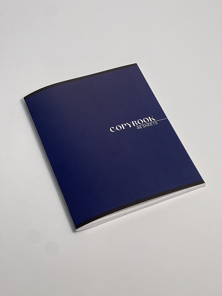 Тетрадь 48 листов, линейка, обложка мелованный картон, блок офсет, синяя