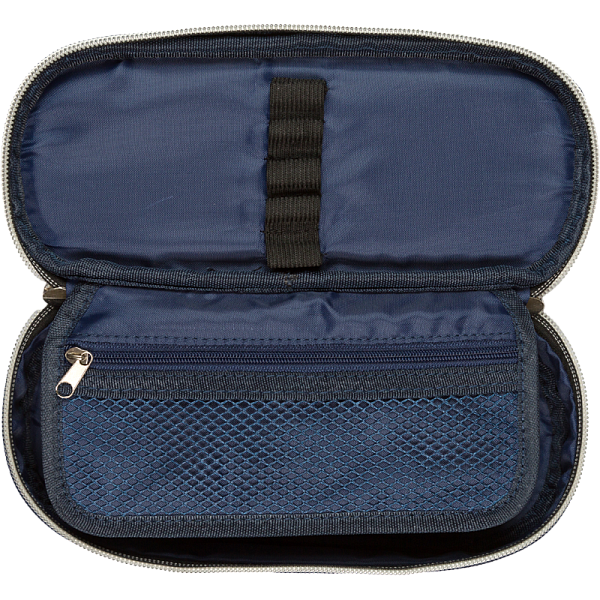 Пенал "deVENTE. Uno Navy" 21x8x5 см, овальный для 50 предметов, с внутренним органайзером-створкой, 