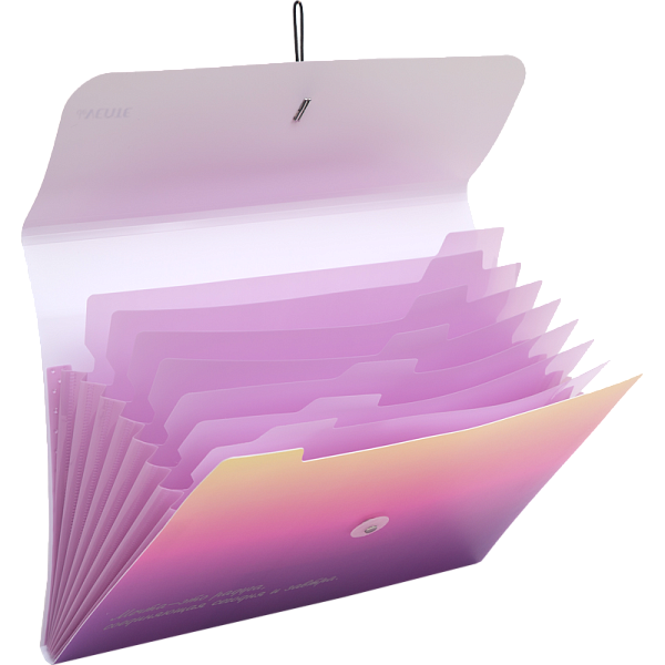 Папка с резинкой с 8-ю отделениями "deVENTE. Degrade" A4 (328x235x16 мм) 600 мкм, фактура "песок" с рисунком, тиснение фольгой, внутренние карманы 140 мкм, индивидуальная упаковка