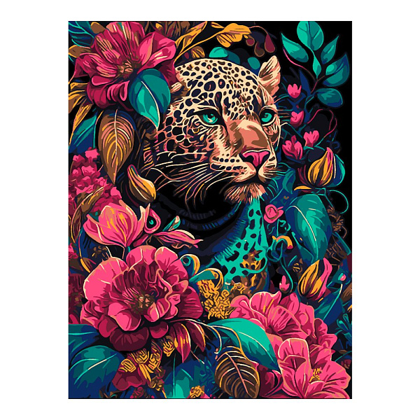 Картина по номерам холст на подрамнике 30*40 см "Прогулка в джунглях"