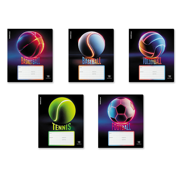 Тетрадь 18 листов в линию ErichKrause Win Zone, (в плёнке по 10 шт.)_MIX-PACK