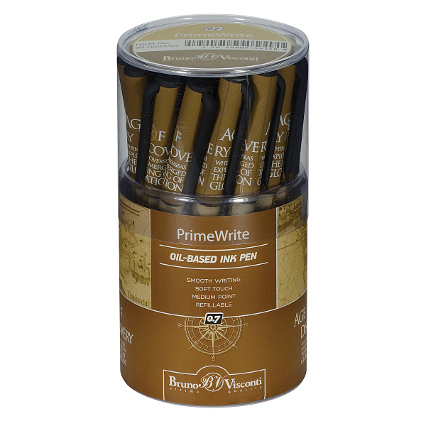 РУЧКА "PrimeWrite. Эпоха открытий. Америка" С ЧЕРНИЛАМИ НА МАСЛЯНОЙ ОСНОВЕ, 0.7 ММ, СИНЯЯ (10131010/010421/0203445,КИТАЙ)