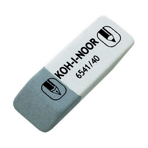 Ластик Koh-I-Noor каучук Sanpearl 6541/40 57х20х8 мм, бело-синий, для графита и чернил