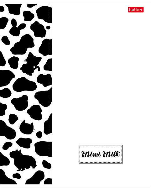 Тетрадь 48 листов в клетку "Мими молоко" 60-65г/кв.м на скобе Обл. мел.картон мат.ламин. 5 диз.в блоке скругл.углы