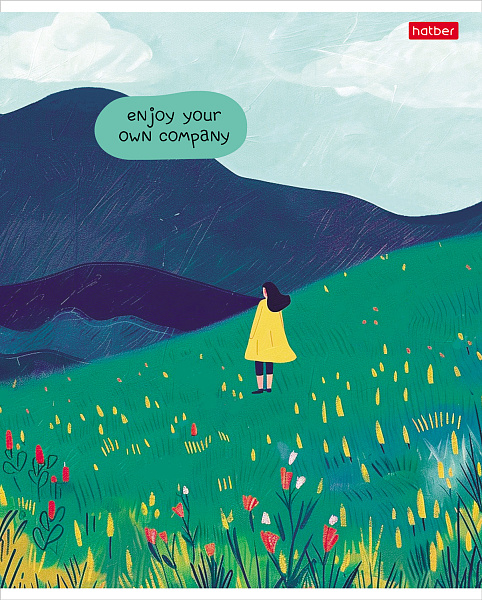 Тетрадь 48 л. кл. Пластиковая обложка "Наедине с собой" 65г/кв.м 1 диз.в блоке