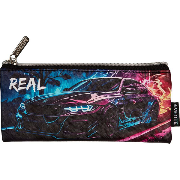 Пенал "deVENTE. Stay Real" 21,5x9x1 см, плоский для 35 пр. на молнии, матовая антивандальная искусст