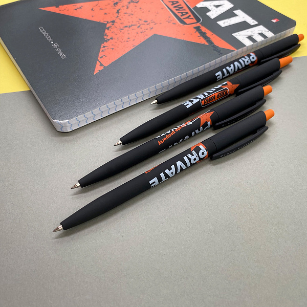 Ручка шариковая 0,5 мм "HappyClick. Keep away.Private" СИНЯЯ 