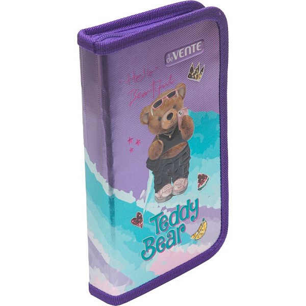 Пенал 1секц. д/дев.205*120 "deVENTE. Teddy Bear" для 17 пр. на молнии прямоугольный 