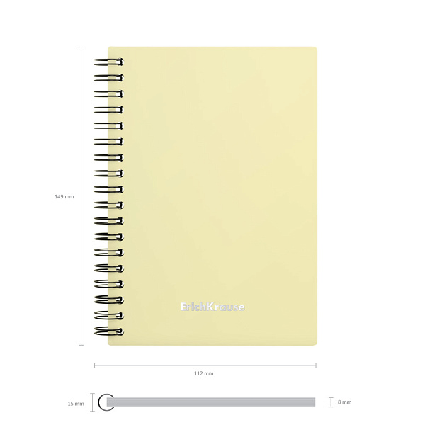 Тетрадь А6 80 листов в клетку пластиковая обложка на спирали ErichKrause Pastel, MIX-PACK