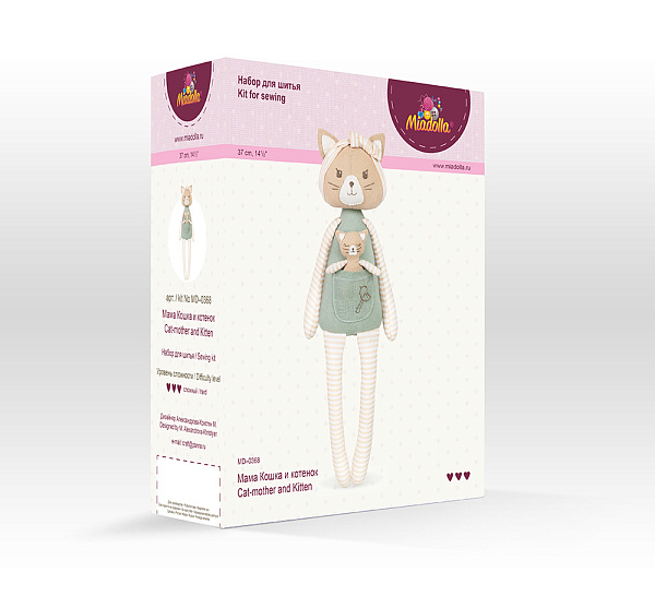 Набор для шитья "Miadolla" Мама Кошка и котенок .37см, 14+
