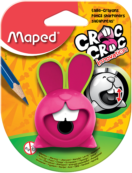 Точилка 1 отв. Maped CROC (ЗАЯЦ) интерактивная, с контейнером, дисплей