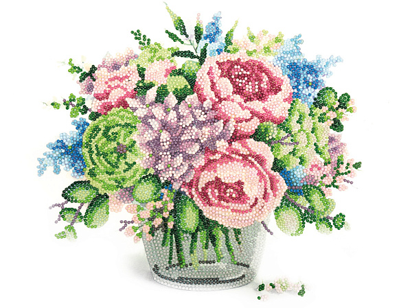 Алмазная мозаика 30*40 "ФРЕЯ" "Нежный букет" на подрамнике 