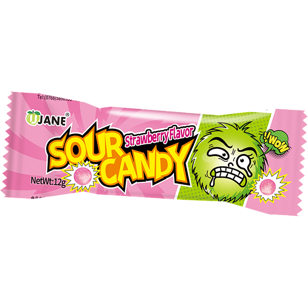 Леденцы кислые Sour Candy Mini 12 г, в пластиковом пакете, клубника