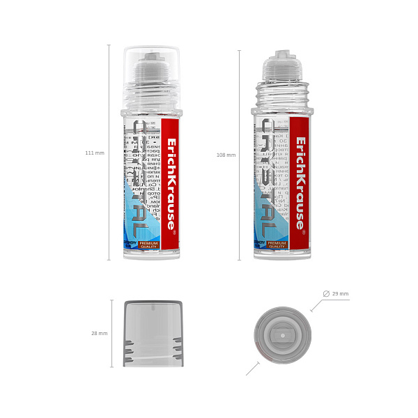 Клей канцелярский 30 мл ErichKrause® Crystal, (в дисплее )