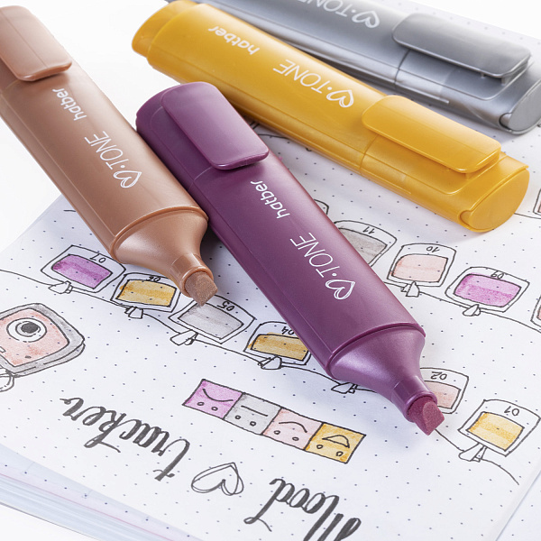 Набор маркеров текст. 4 шт. Hatber V-tone METALLIC  