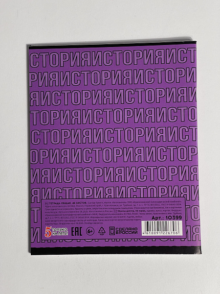 Тетрадь предметная 48 листов  "Фразочки"  История, со справочным материалом, обложка мелованный картон, блок офсет