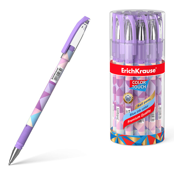 Ручка шариковая ErichKrause® ColorTouch® Magic Rhombs, цвет чернил синий 