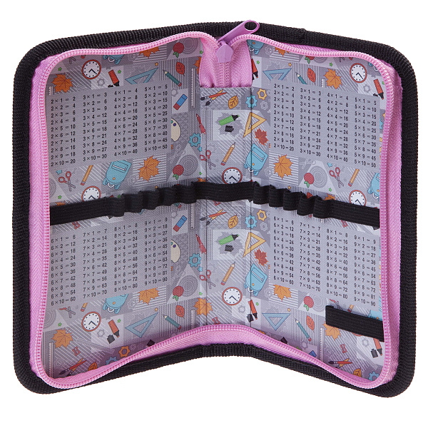 Пенал 1секц. д/дев. 190*115 Hatber мат.ламин. 3D лак "Попкорн- с табл.умножения  в индив.упак.